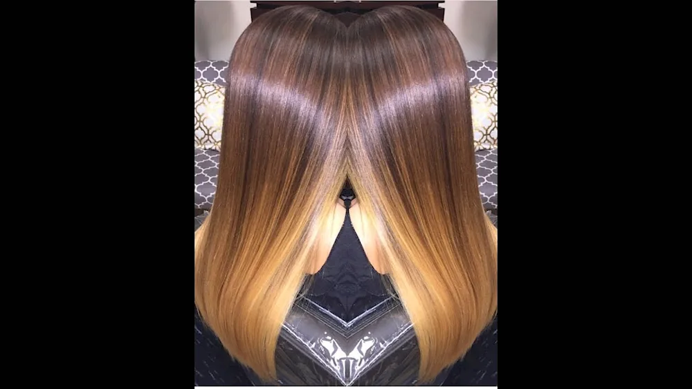 Brazilian colouring technique on straight hair