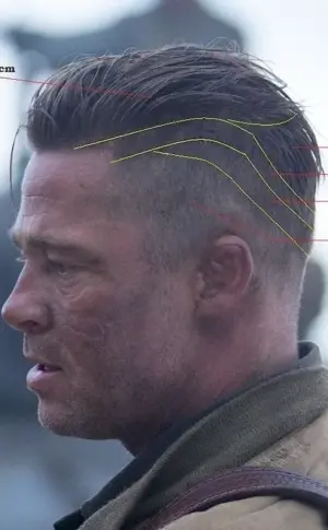 Brad Pitt film fury hairstyle