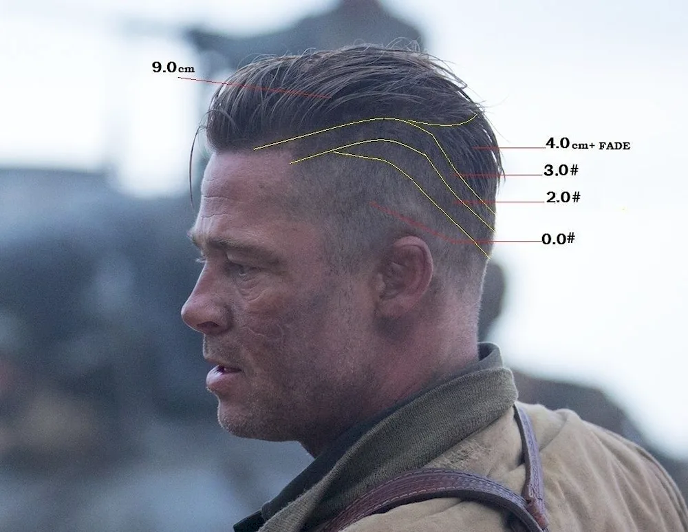 Brad Pitt film fury hairstyle