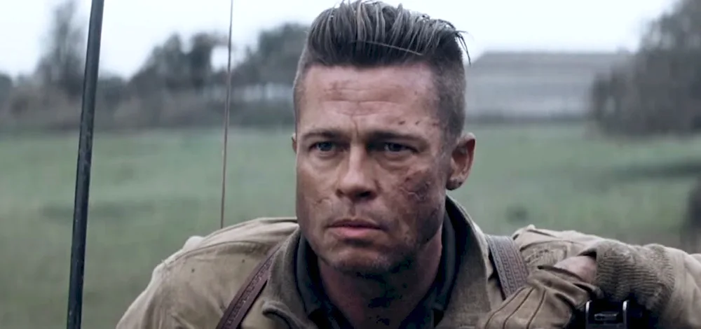 Brad Pitt Fury. hairstyle