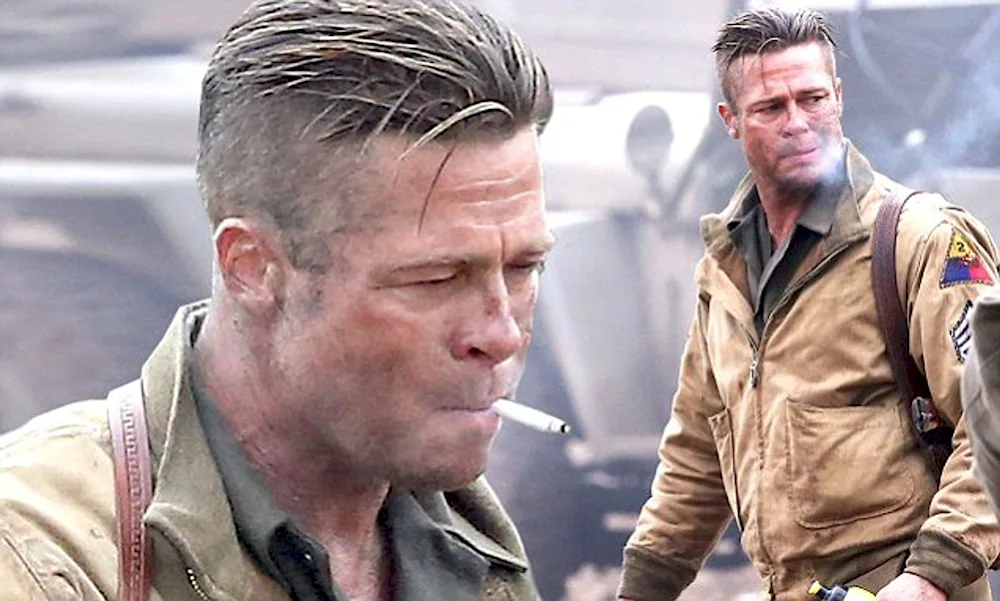 Brad Pitt film fury hairstyle