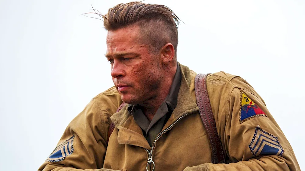 Brad Pitt film Fury hairstyle.