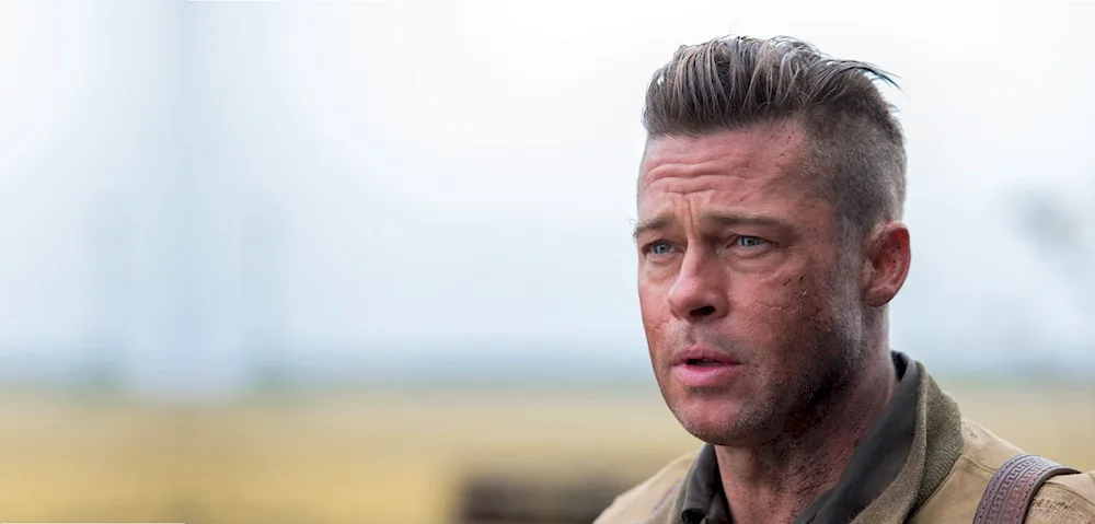 Brad Pitt film fury hairstyle