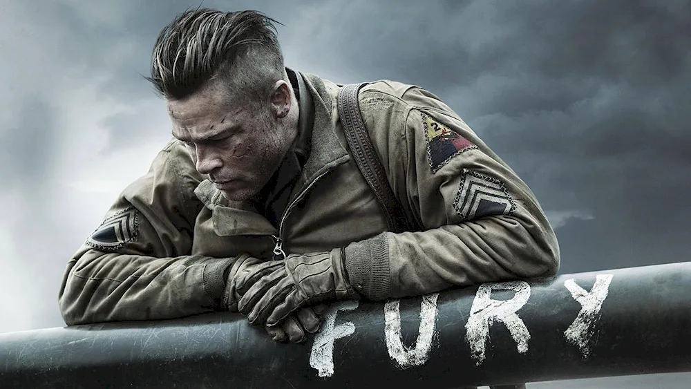 Brad Pitt film fury hairstyle