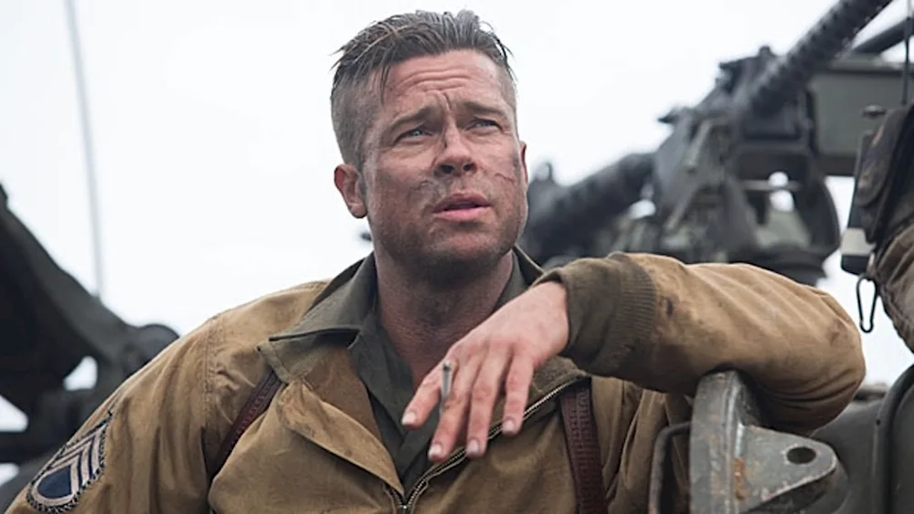 Brad Pitt fury hairstyle