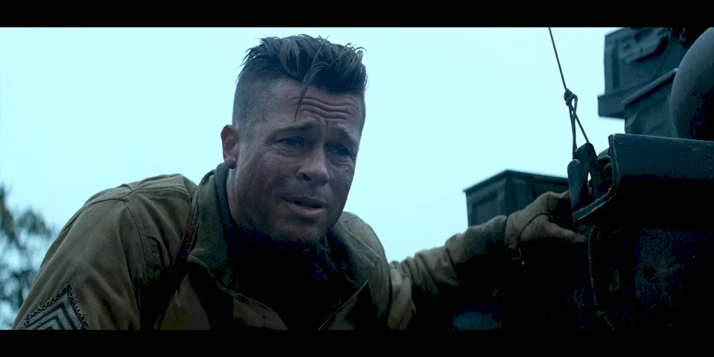 Brad Pitt fury hairstyle 2014