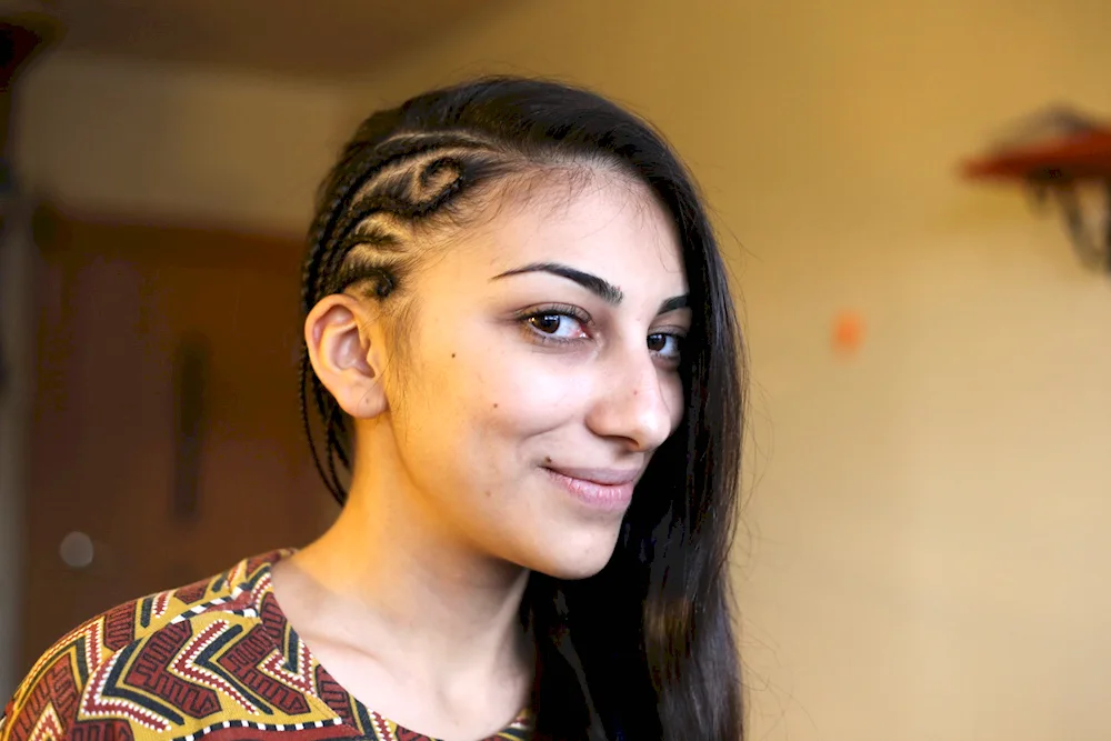 Braids on the temples