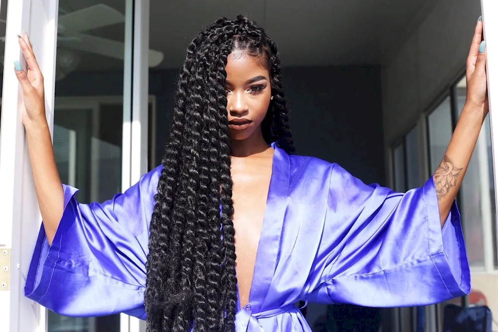 Braids in Afro curls