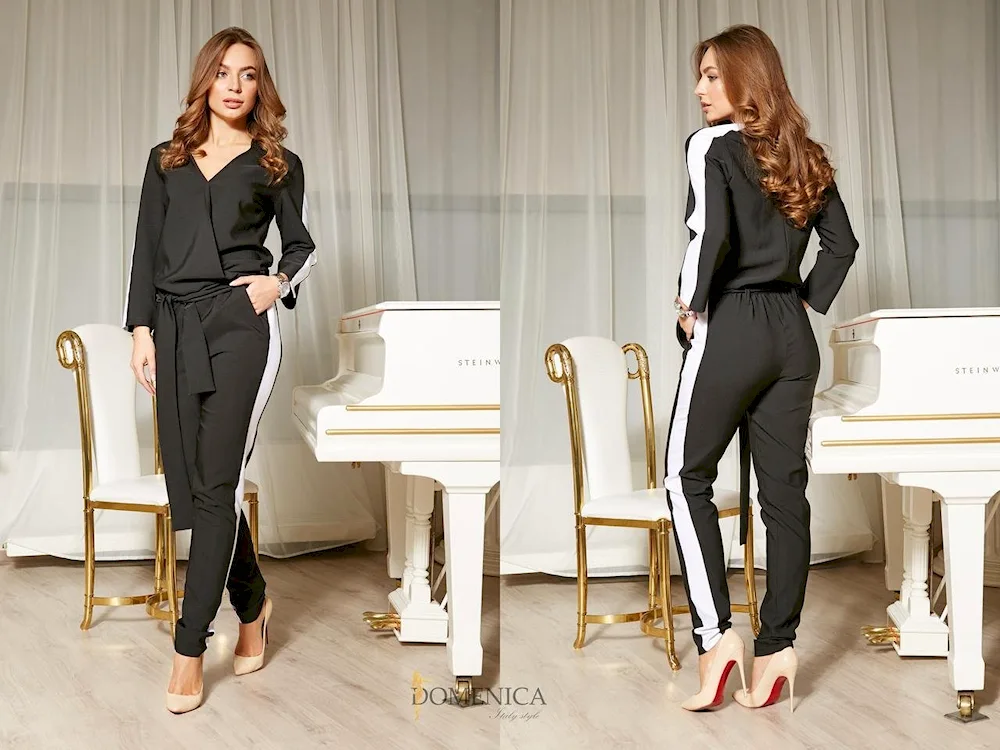 Pantsuit women's black oversize