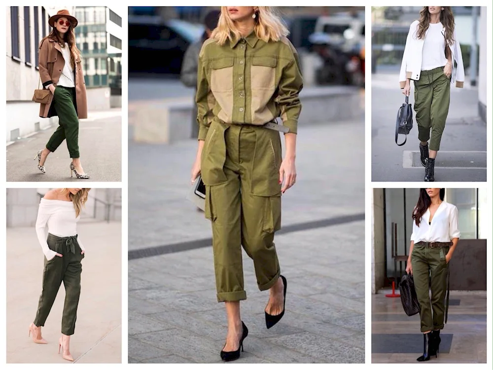 Pants olive colour