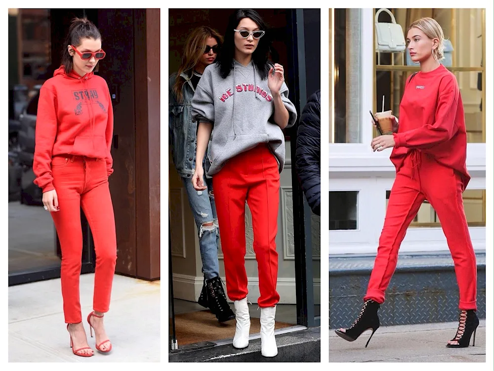 Sporty red trousers