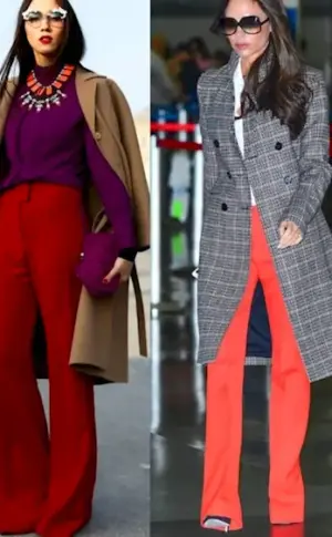 Women's red trousers