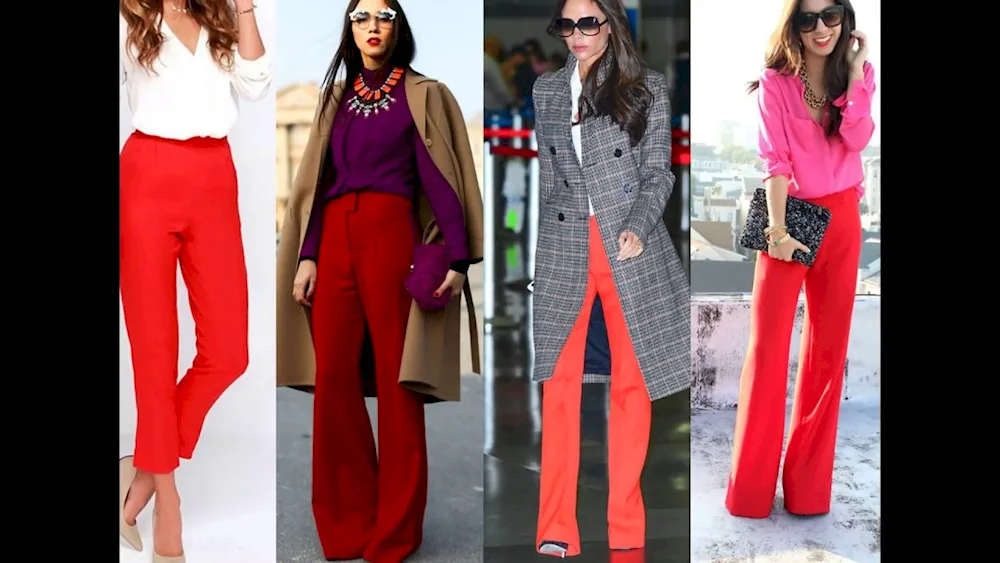 Women's red trousers