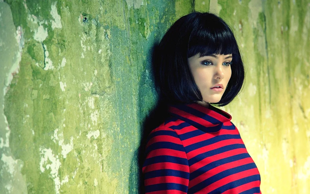 Brunette with a bob