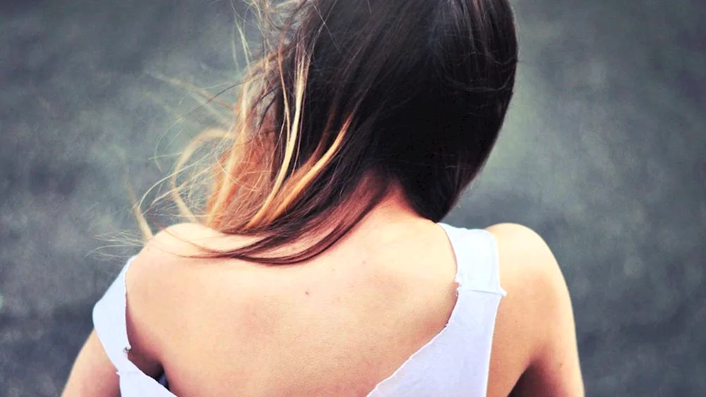 Brunette from the back on the back girl with short hair from the back