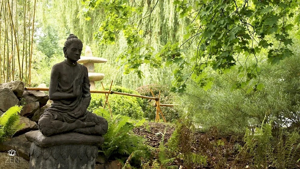 Yang Buddha in Japan sculpture in the garden