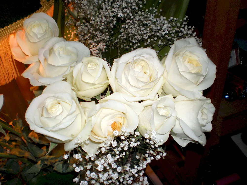 A bouquet of flowers on black background