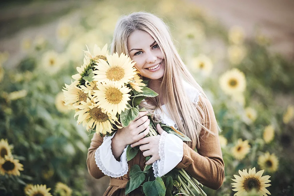 Bouquet to girl