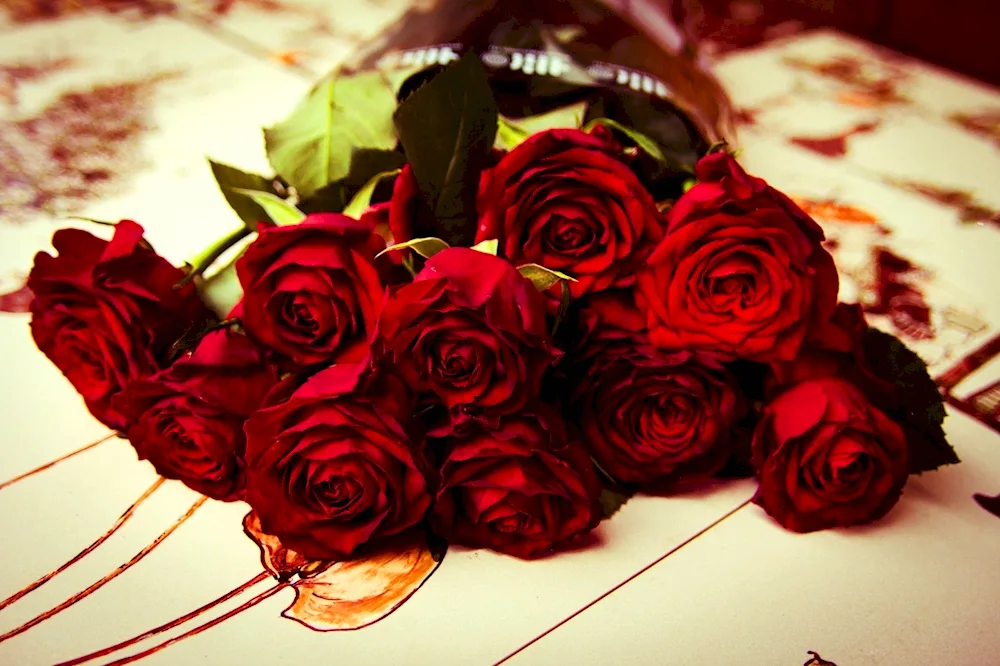 Bouquet of red roses