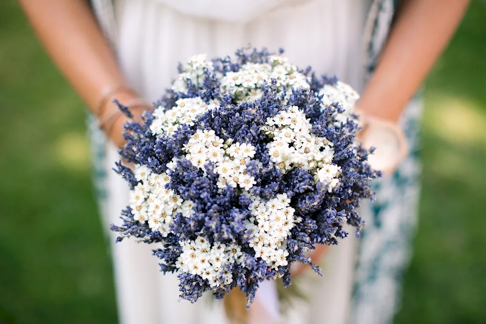 Red Gypsophila bridal bouquet