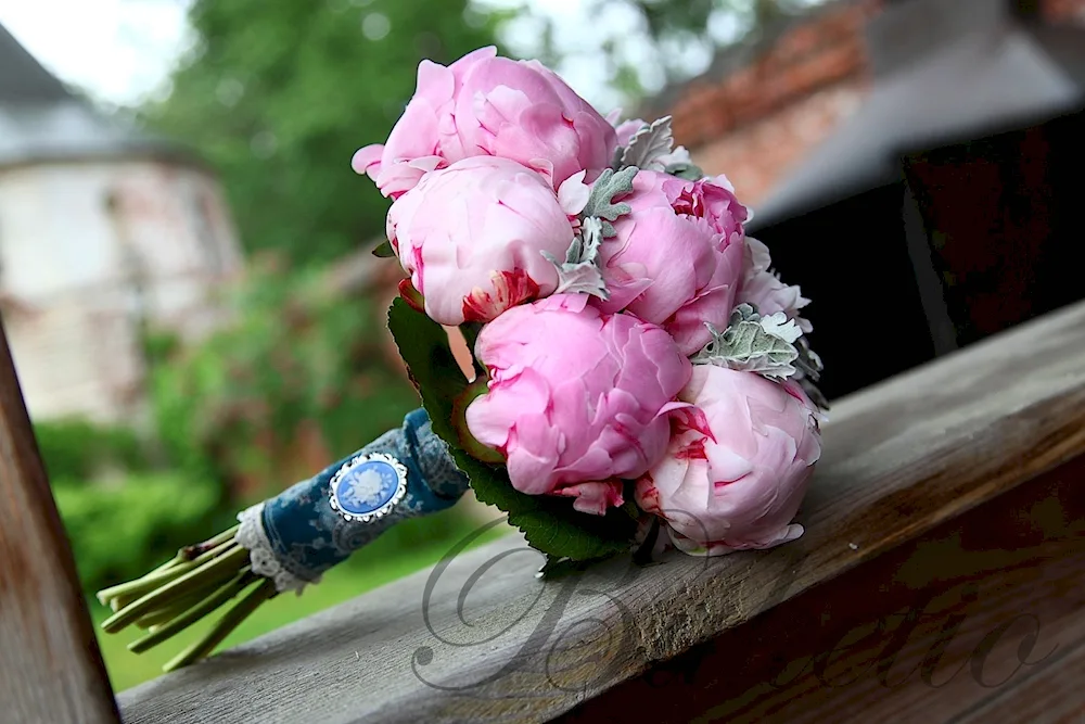 Bride's bouquet with peonies