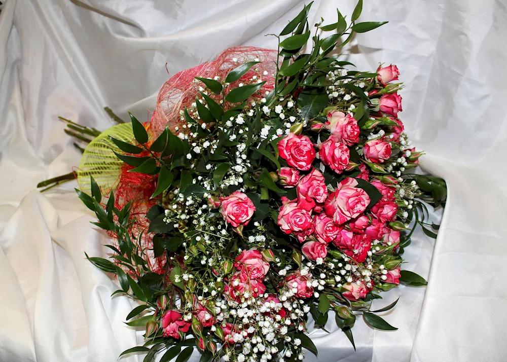 Bouquet with Gypsophila