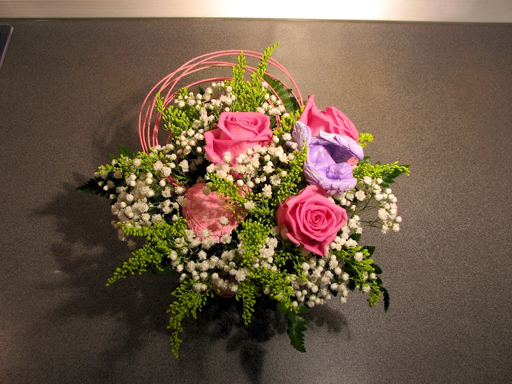 Hypsophila and chrysanthemum bridal bouquet