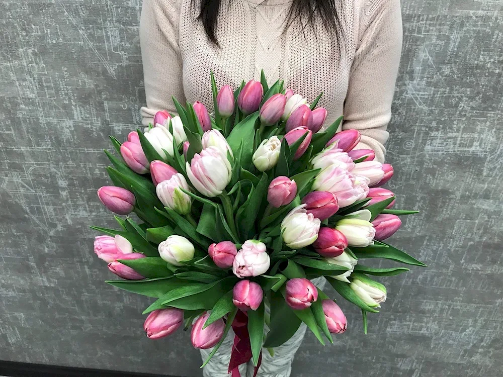 Pion tulip bouquet