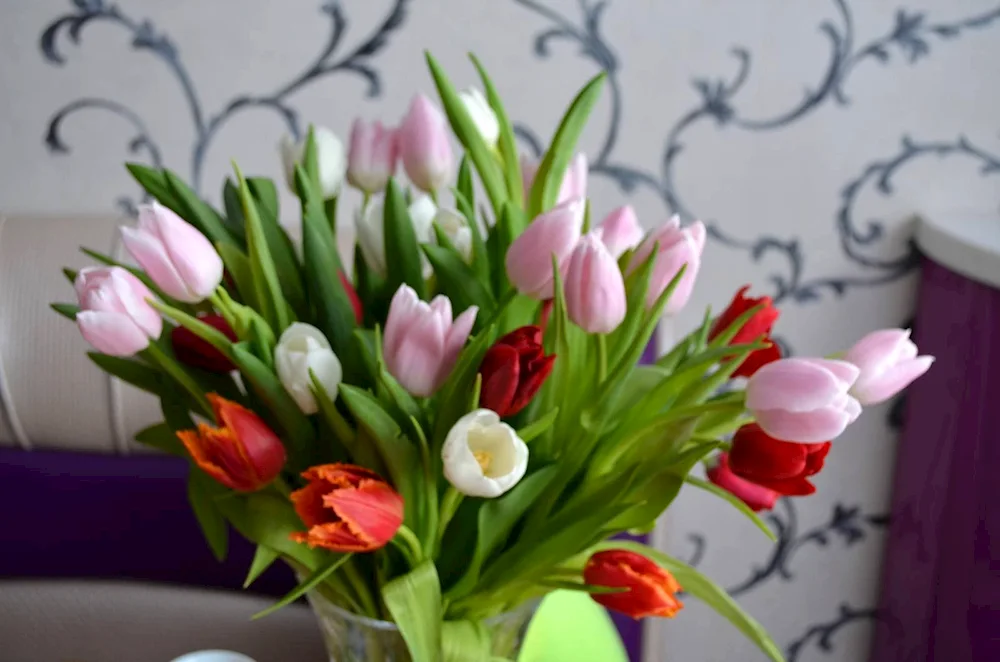 Tulips in a vase