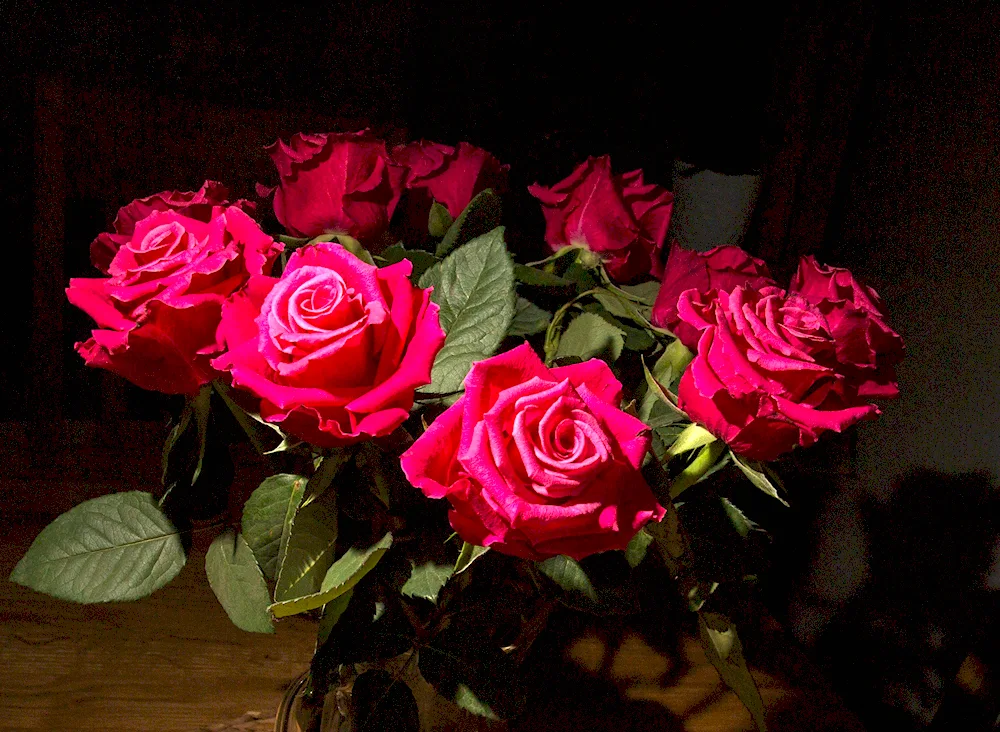 Bouquet of flowers on a black background