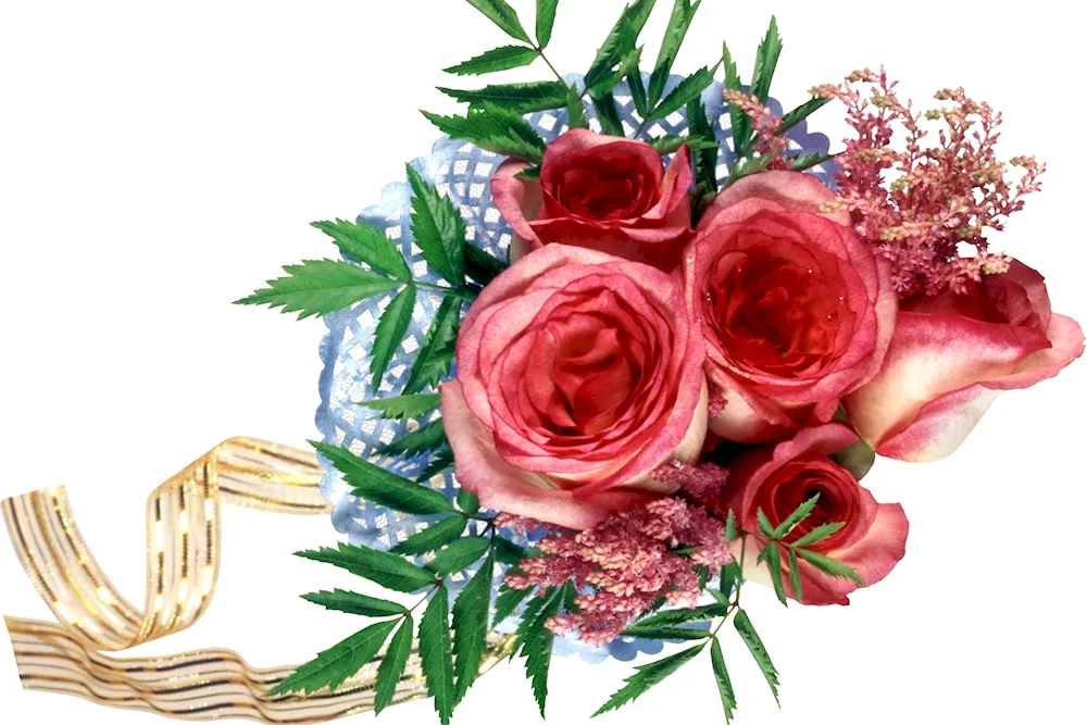 Bouquet of flowers on a transparent background