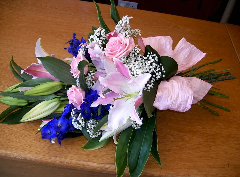 Bouquet of flowers on a black background