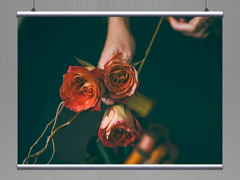 Bouquet of flowers in hand