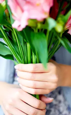 Bouquet in hand