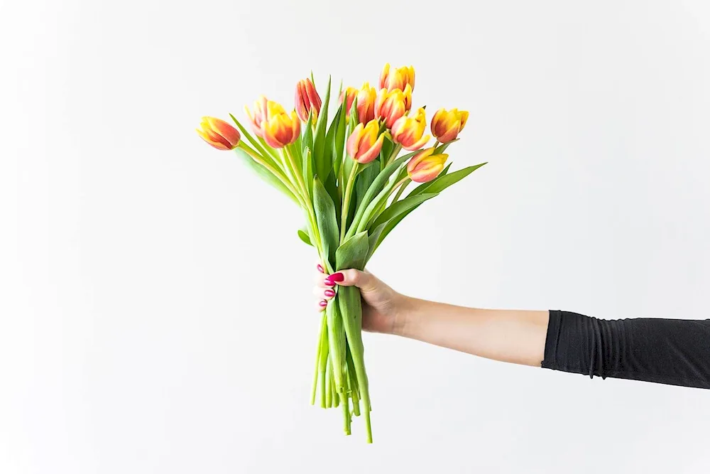 Bouquet in hand