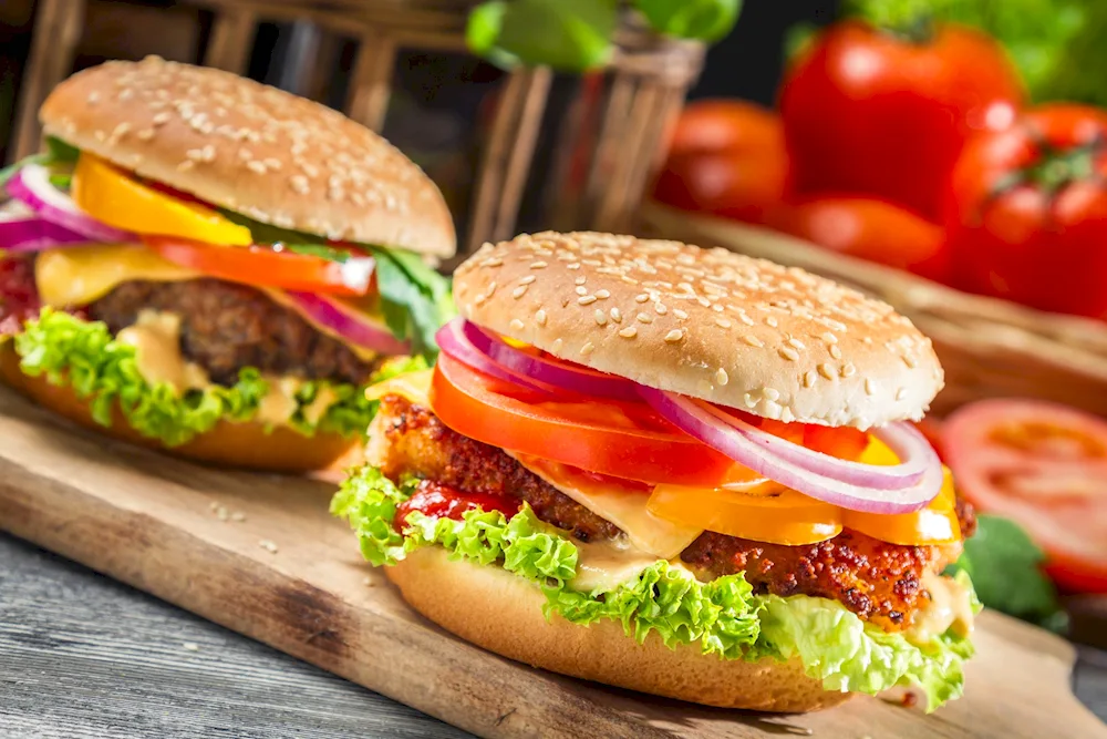 Hamburgers and sandwiches
