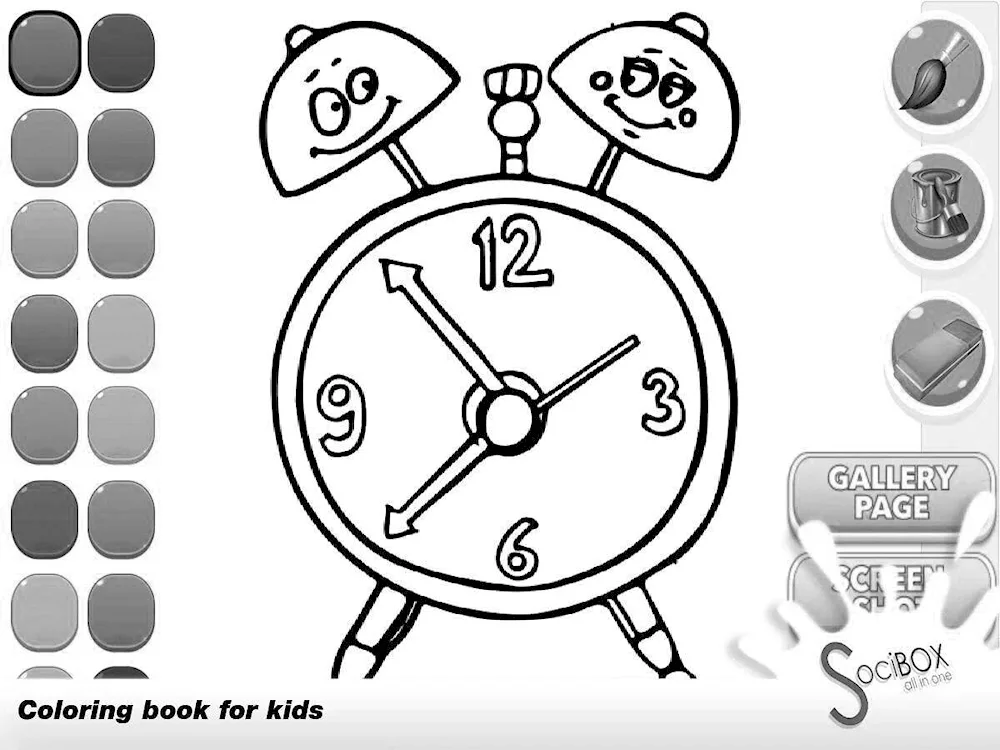 Colouring a clock drawing