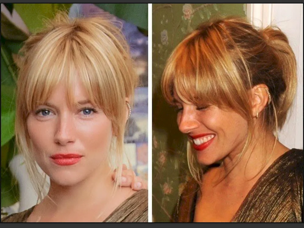 Filigreed side-swept bangs