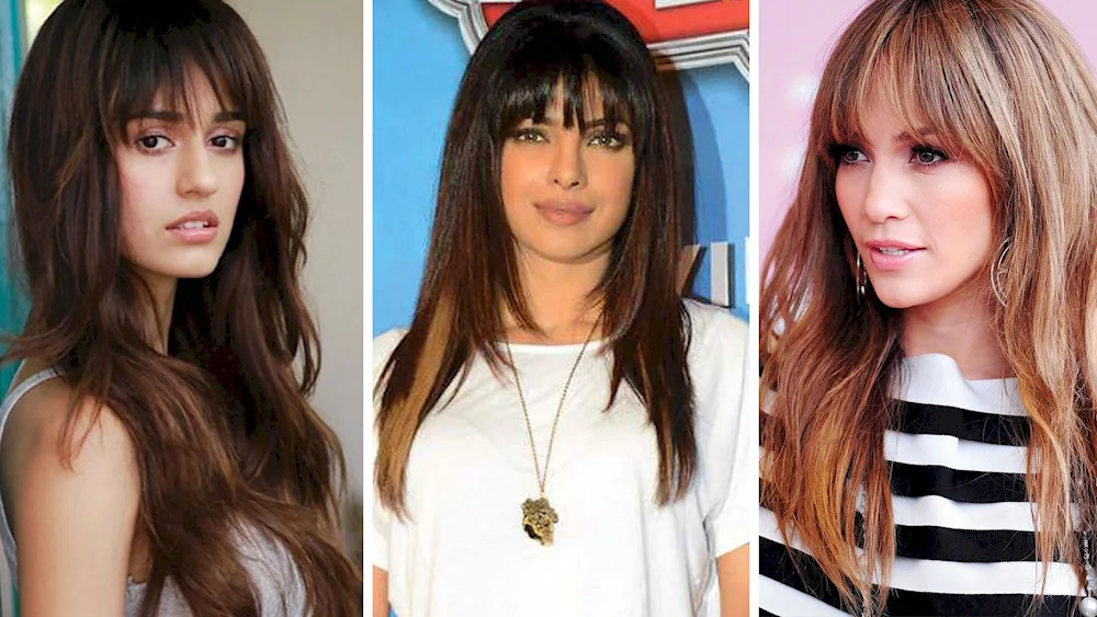 Long hair curtain bangs