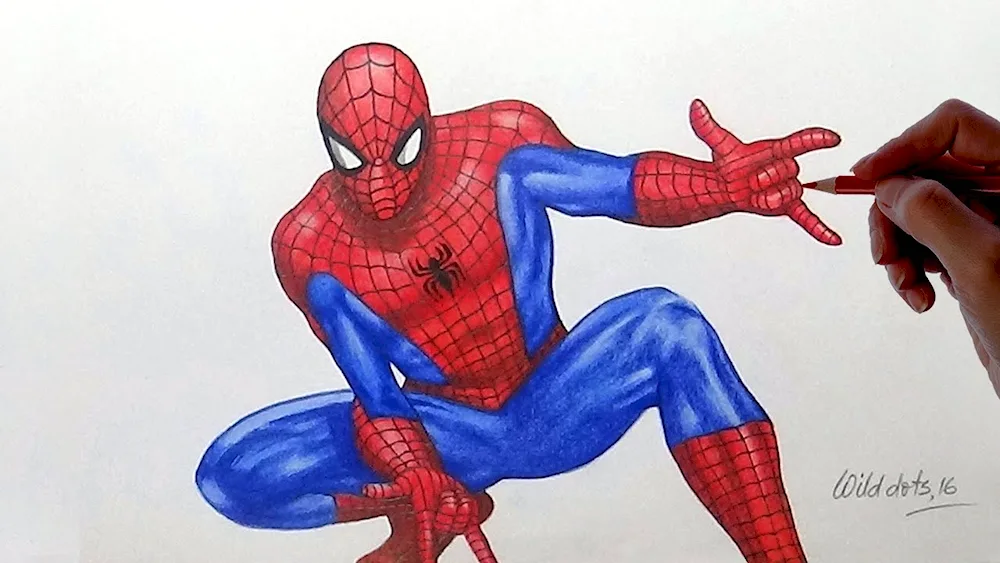 Drawing Marvel spider man