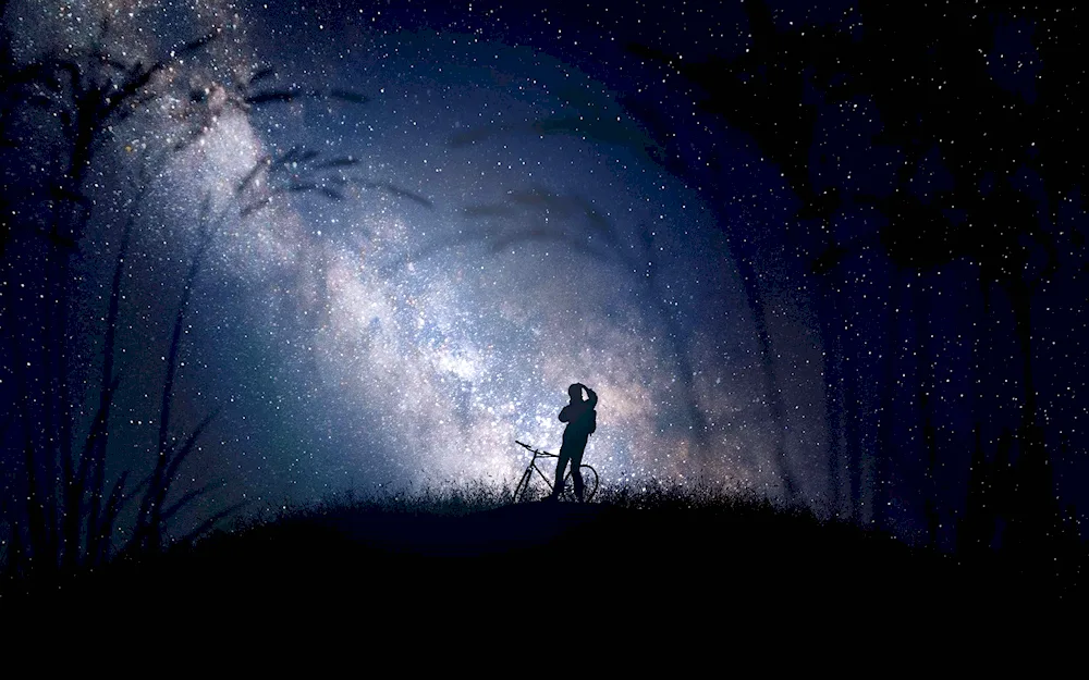 A man at night