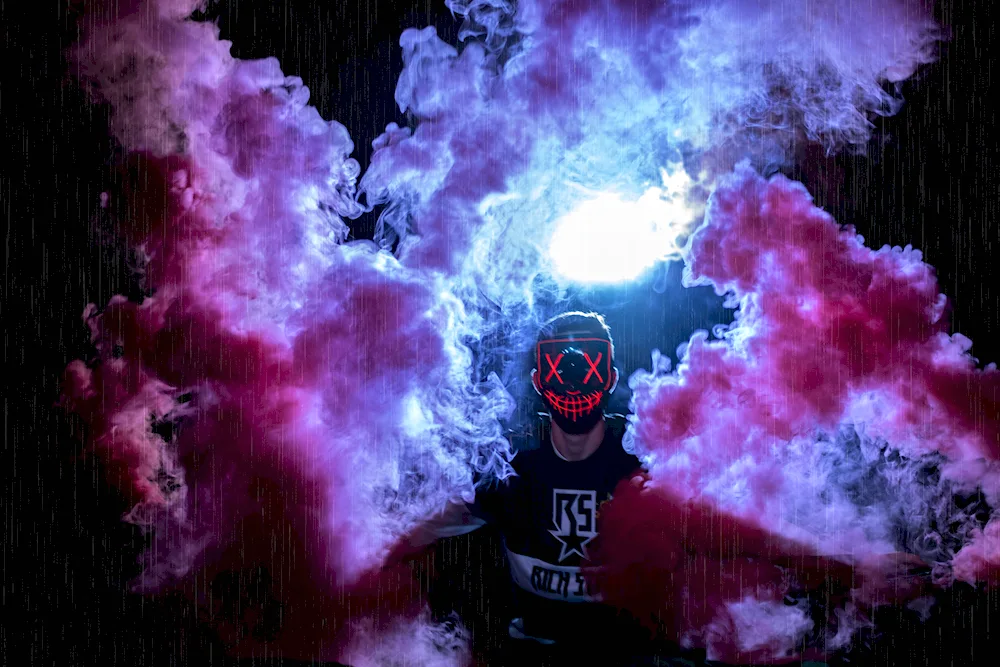 Smoke Man with Colourful Smoke