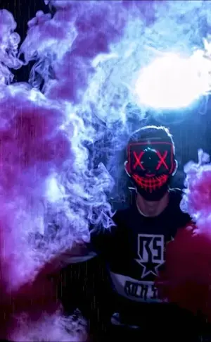 Man with smoke coloured