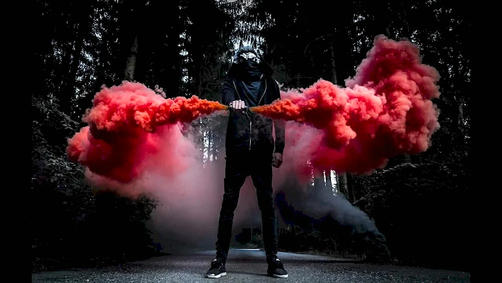 Coloured smoke for photo shoot