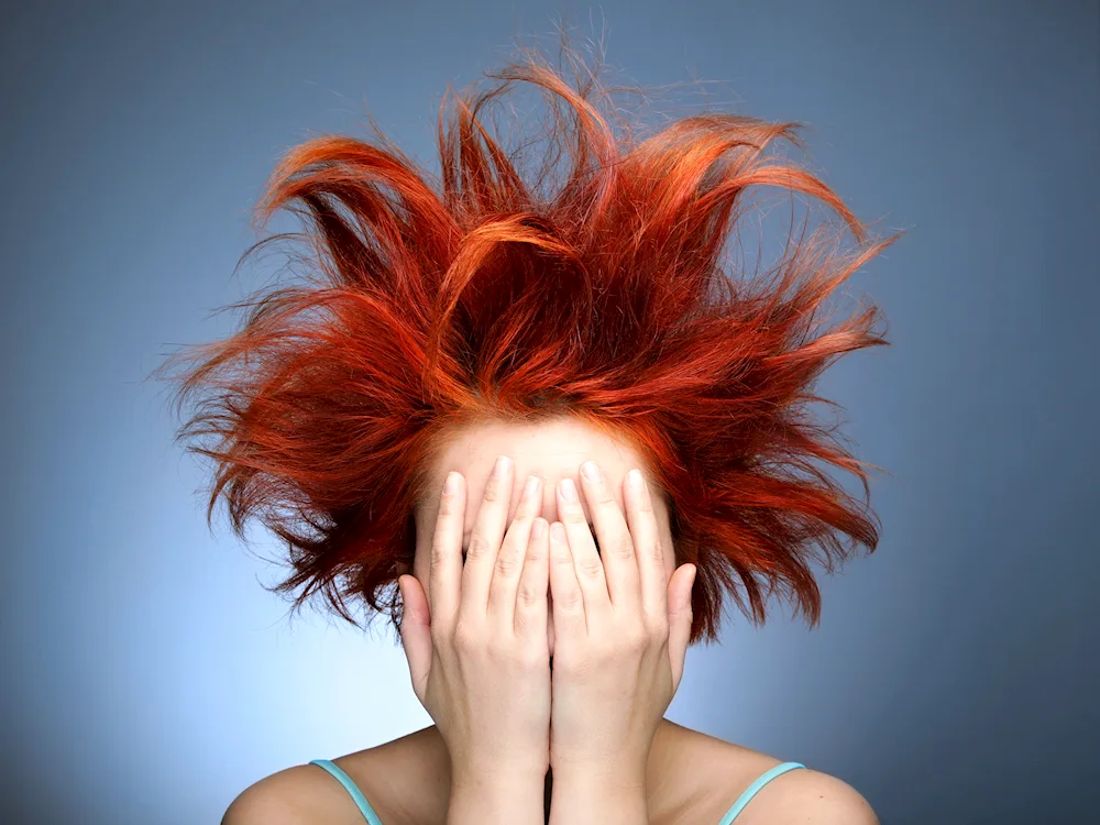 Man with dishevelled hair