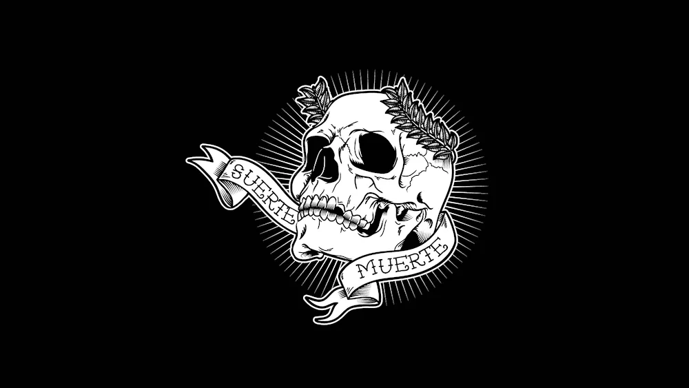 Skull on black background