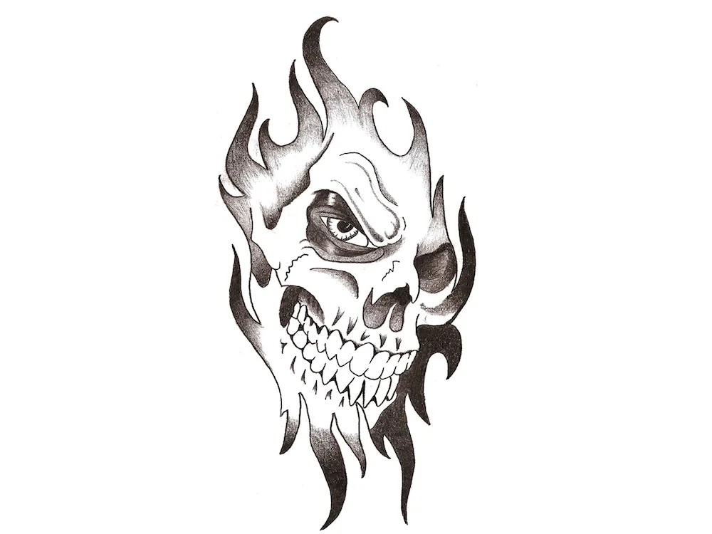 Skull tattoo sketch