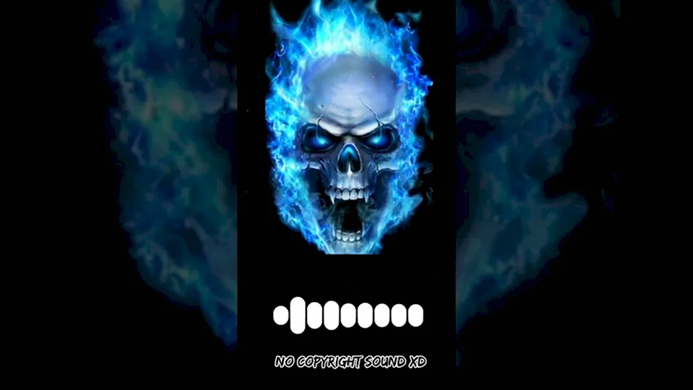 Skull in blue flame