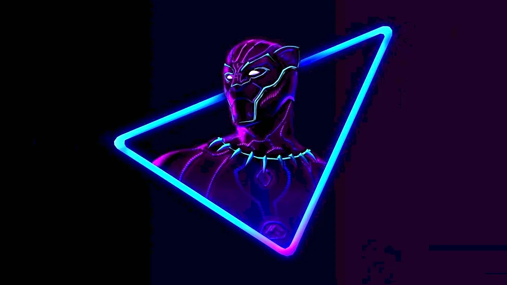 Black Panther Marvel neon