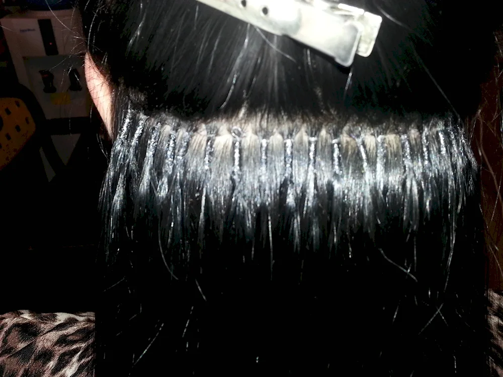 Black and white hair extensions
